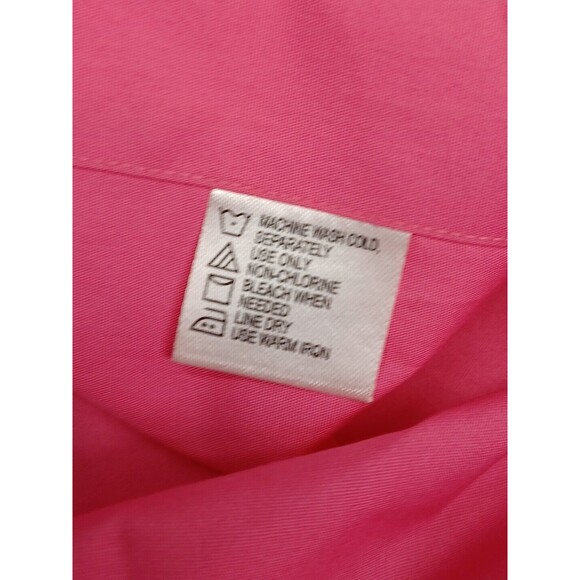 Marquis Mens Shirt Sz 18 1/2 / 2XL Pink Fuchsia Knit Long Sleeve Button Down - Picture 8 of 11